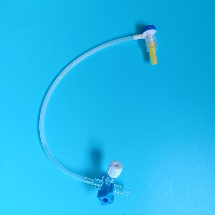 Medical Hemostasis Valve with sideport tube, Extension line Hemostastic adapter to 3-Way Stopcoc.jpg