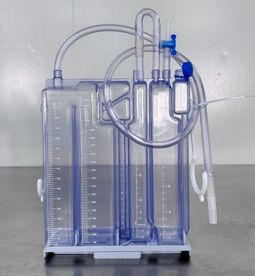 1600ml 2000ml Thoracic drainage bottle with Connecting Chamber for pneumothorax or pleural effusion, thorax hydrothorax chest drainer container