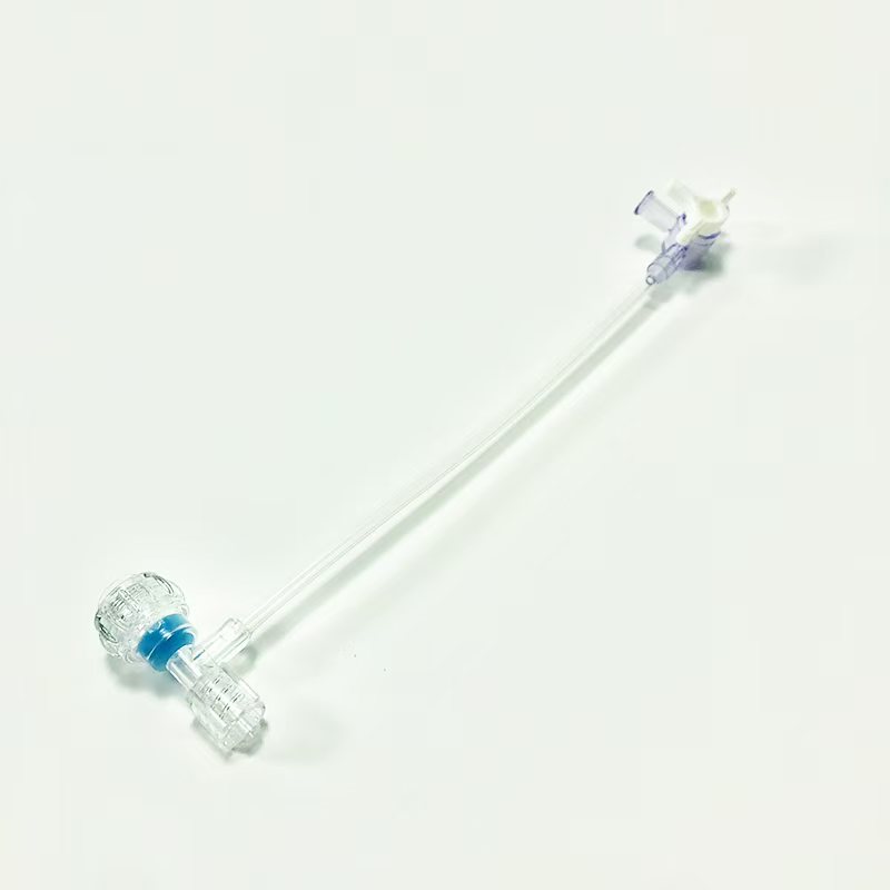 Medical 9Fr Large bore Rotary Tuohy brost adapter T-adpter, swival male luer lock and female sid.jpg