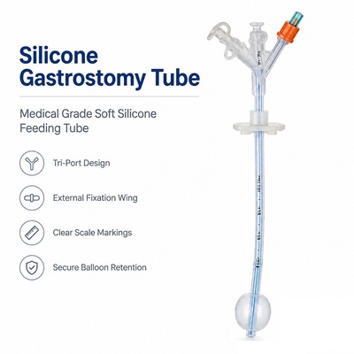 Radiopaque Silicone Gastrostomy Tube, Ultra-short stomach stoma catheter
