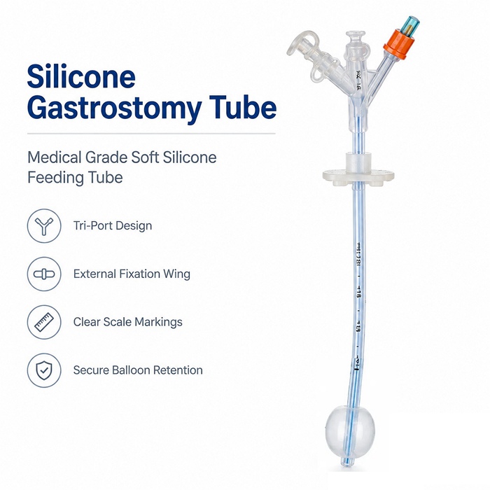 Radiopaque Silicone Gastrostomy Tube, Ultra-short stomach stoma catheter.jpg