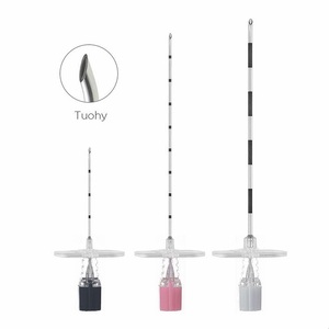 Spinal puncture Tuohy epidural needle with scale, subarachnoid liquid drugs filling injection needle