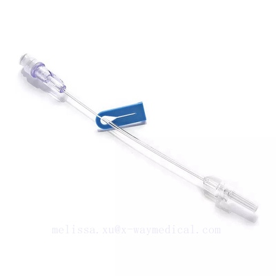 Single lumen micro bore IV injection connecting tubing wtih needle free adapter and slide clamp