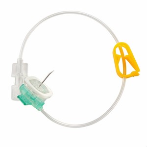 Butterfly Safety Huber needles, micro bore tubing with tip bent puncture needle