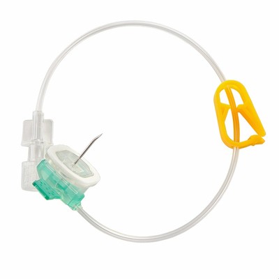 Butterfly Safety Huber needles, micro bore tubing with tip bent puncture needle