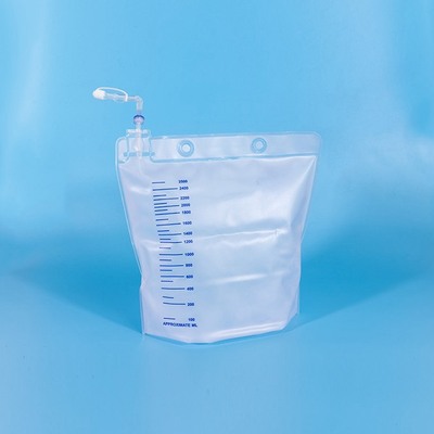 2000ml Anti-reflux waste liquid fluid Collection Bag, 2500ml Self-standing standing Medical drainage collection bags collectors
