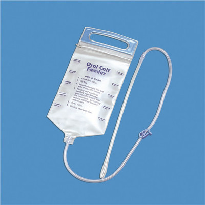 2.5 Liter Quart Oral calf Feeder bag w/ plastic probe tip, animal stomach tube fluid feeder bag cow