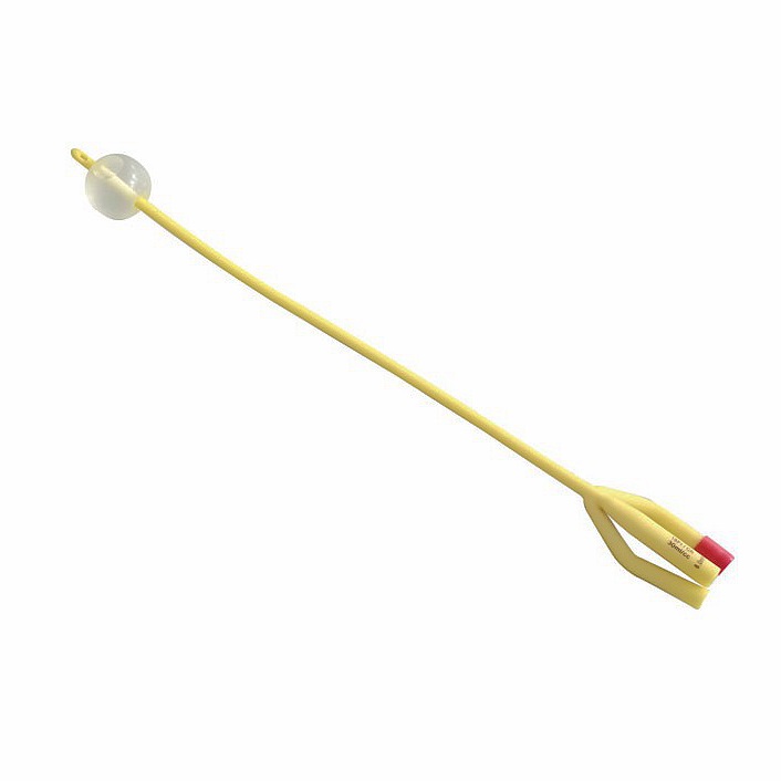 Latex Foley Catheter, Soft Rubber urinary tube with balloon and hydrophilic coating.jpg
