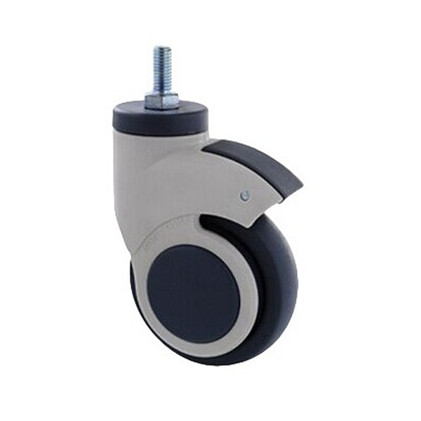 Durable Single wheel swivel caster with total brake, Precision Silent washable ball bearing TPU TPE PA hospital bed wheels 4.jpg