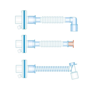 Breathing catheter mount corrugate tube with filter, respiration air oxygen concertina fold corrugat