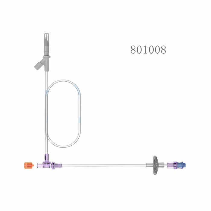 High pressure CT MRI contrast media imaging injection tubing systems, Angiographic injector saline precision inject tube with drip chamber or spike filter 801008.jpg