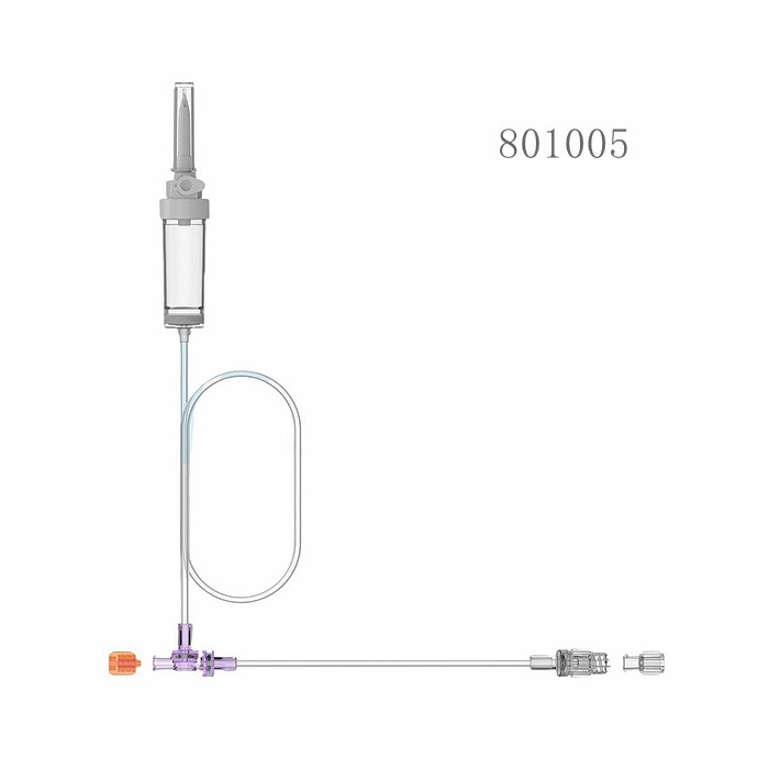 High pressure CT MRI contrast media imaging injection tubing systems, Angiographic injector saline precision inject tube with drip chamber or spike filter 801005.jpg