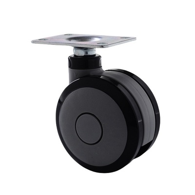100mm 125mm Twin wheels swivel caster, total brake built-in precision steel ball double wheel silent
