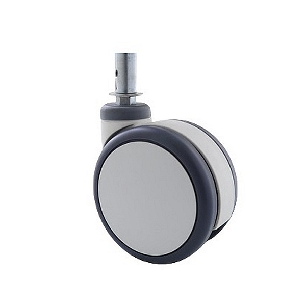 100mm 125mm Twin wheels swivel caster with total brake, PA TPU TPE built-in precision steel ball.jpg
