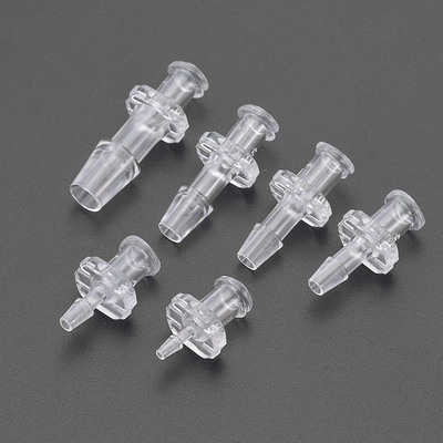 1.7mm 2.5mm 3.3mm 4.0mm 6.4mm Pagoda Shape Female Luer Lock Barb Connectors, various size stepped female-luer adapter for soft tube
