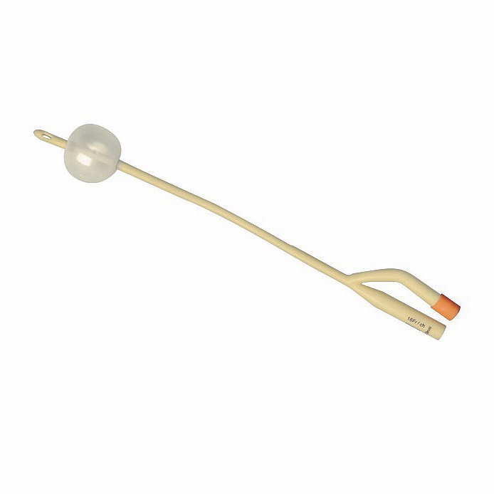 Latex Foley Catheter, Soft Rubber urinary tube with balloon and hydrophilic coating 2.jpg