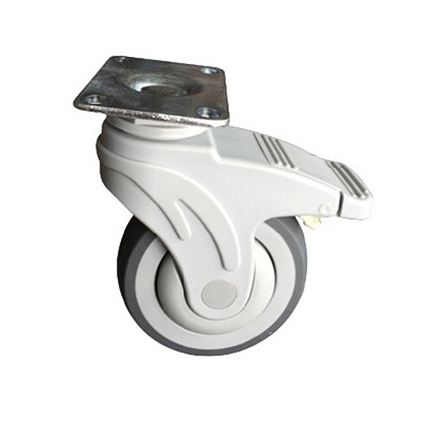 Flexible Single Wheel double pedal caster, Nylon precision silent bearing Directional Swivel cas.jpg