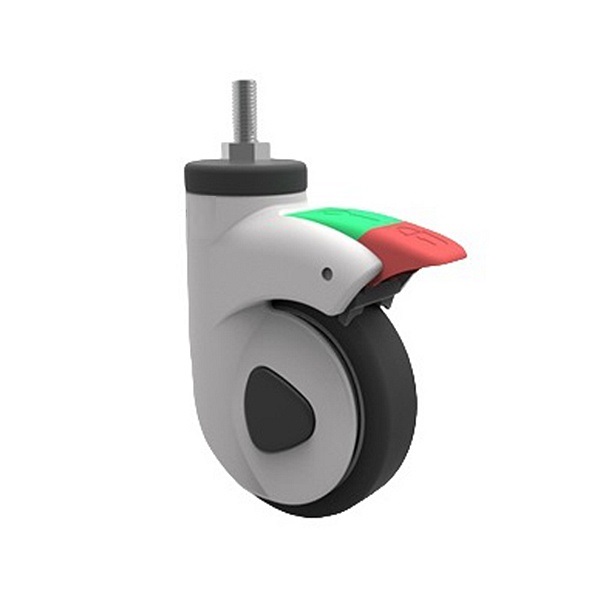 Flexible Single Wheel double pedal caster, Nylon precision silent bearing Directional Swivel cas.jpg