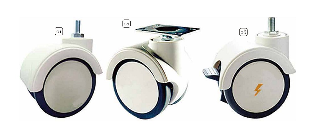 Swivel silent winding phenomenon avoiding caster, Oil and Drug and abrasive resistance double wh.jpg