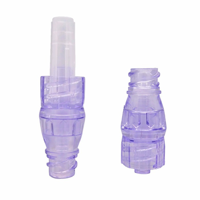 Swabable transparent 0 zero neutral pressure needleless male luer lock connector, Y Straight con.jpg