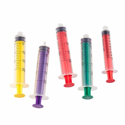 Accurately injection PP Colored syringe, fluid flow control syringes with fixed male luer lock slip