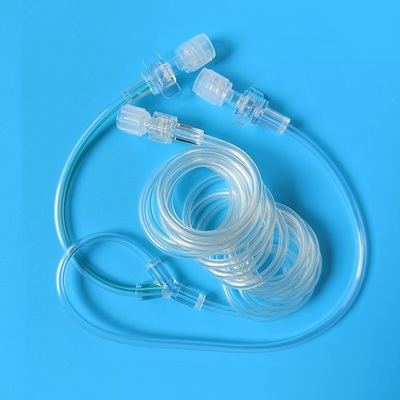CT MRI 24Bar 350psi low pressure contrast media injeciton line with 2 check valves, female male luer lock connector Y spiral extension tube