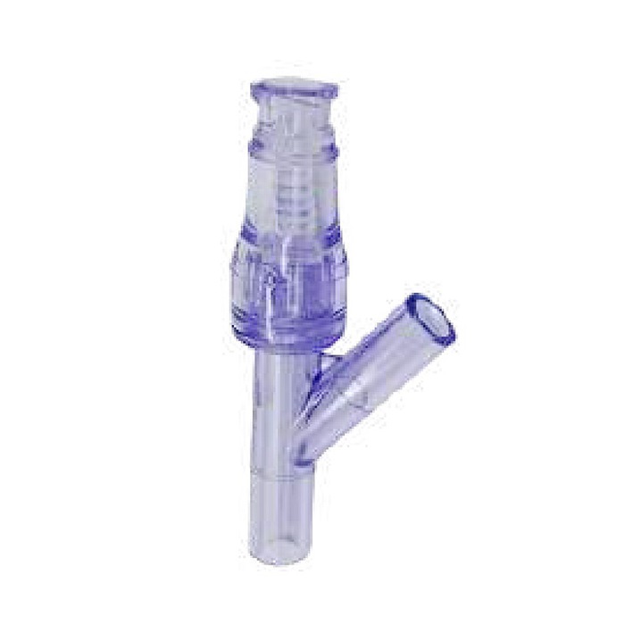 Swabable transparent 0 zero neutral pressure needleless male luer lock connector, Y Straight con.jpg