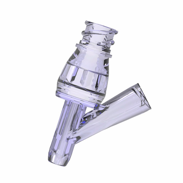 Swabable transparent 0 zero neutral pressure needleless male luer lock connector, Y Straight con.jpg