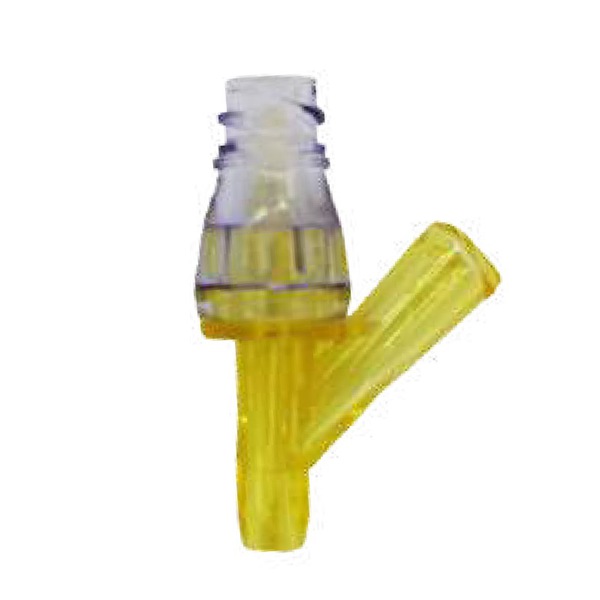 Swabable transparent 0 zero neutral pressure needleless male luer lock connector, Y Straight con.jpg