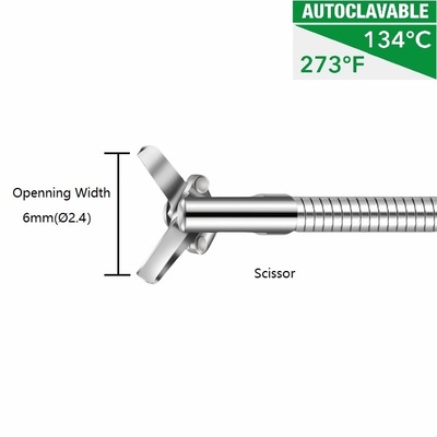 Reusable tissue cutting scissors, autoclavable biopsy ligature tape half-scissors cutter forfex