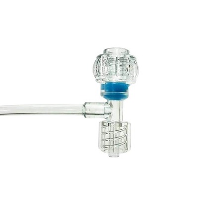 7Fr 9Fr Lantern Tuohy Borst Adapter Extension Line with Male luer lock connector, T connector T-Connector connecting tube with 3-way stopcock
