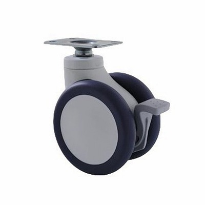 120mm Double-pedal reset caster, hospital Analysis Instruments no noise soft double Swivel Caster