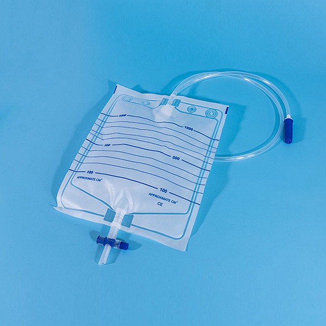 Double hook 1000ML EVA Cross T-Valve Urinary drainage bag with needleless sampling port, 1500ml .jpg