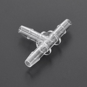Medical 1.6mm to 6.4mm T-connector joint for soft connecting tube, Stepped hose pipe T shape connector with barb adapter