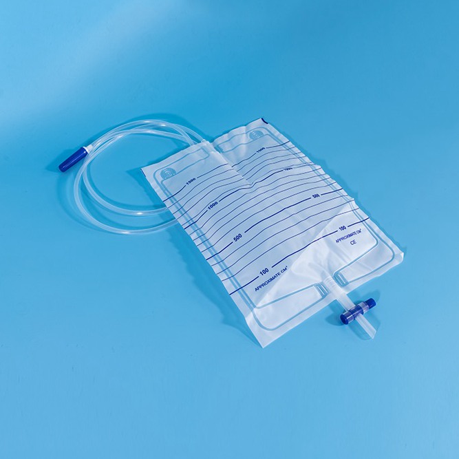 Double hook 1000ML EVA Cross T-Valve Urinary drainage bag with needleless sampling port, 1500ml .jpg