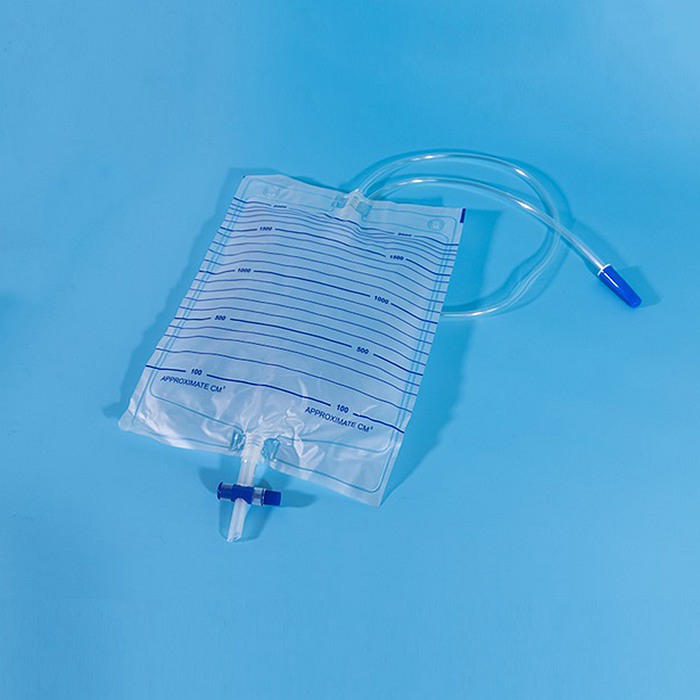 Double hook 1000ML EVA Cross T-Valve Urinary drainage bag with needleless sampling port, 1500ml .jpg