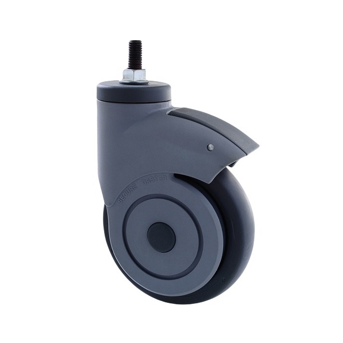 Durable Single wheel swivel caster with total brake, Precision Silent washable ball bearing TPU .jpg