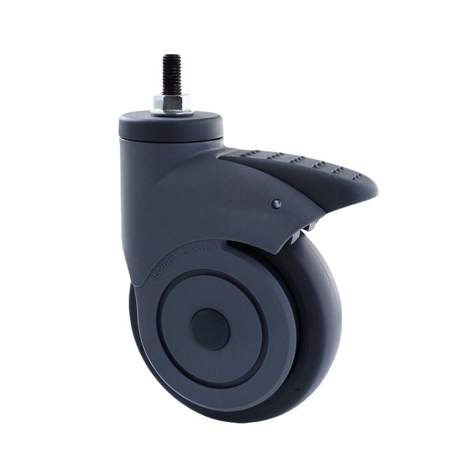 Durable Single wheel swivel caster with total brake, Precision Silent washable ball bearing TPU .jpg