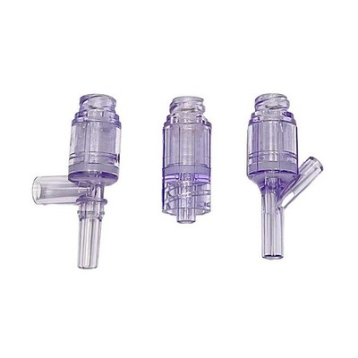 Swabable no dead space transparent needleless connector, Y T junction neutral pressure alcohol lipid needle free adapter