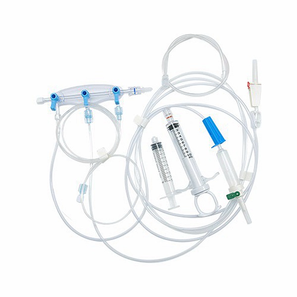 Angiographic kits, arterial pressure contrast media intravenous monitoring manifold tubing set