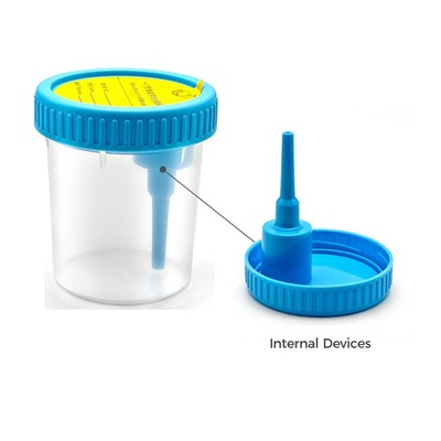 Threaded Vacuum Urine Cup, leakage resistance urinary specimen container, urine sample delivery tube