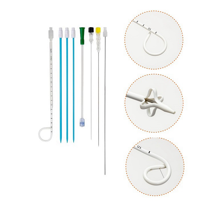 Percutaneous Nephrostomy drainage Catheter kit, minimally invasive pigtail malecot tube.jpg