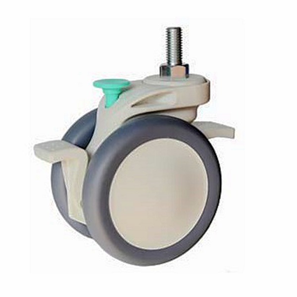 120mm Double-pedal reset caster, no noise soft double Swivel Caster for Analysis Instruments and Medical Hospital Worktable, B-Ultrasonic 4.jpg