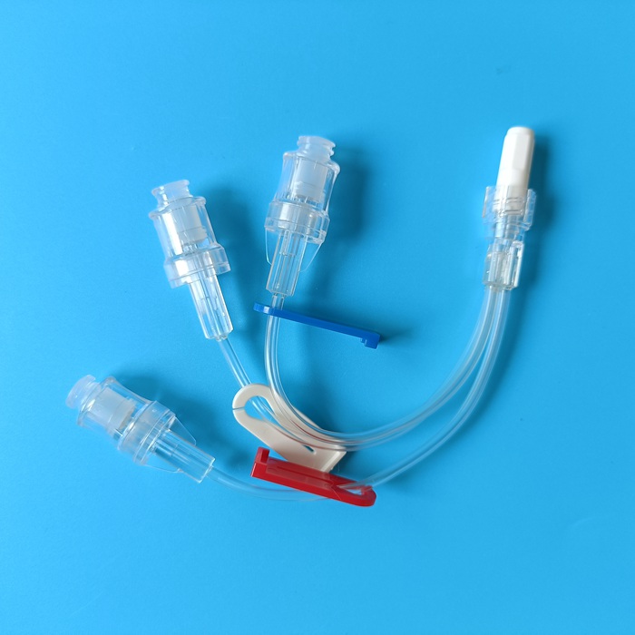 Standard IV infusion needle free connector tubing, single double triple channel negative Needlel.jpg