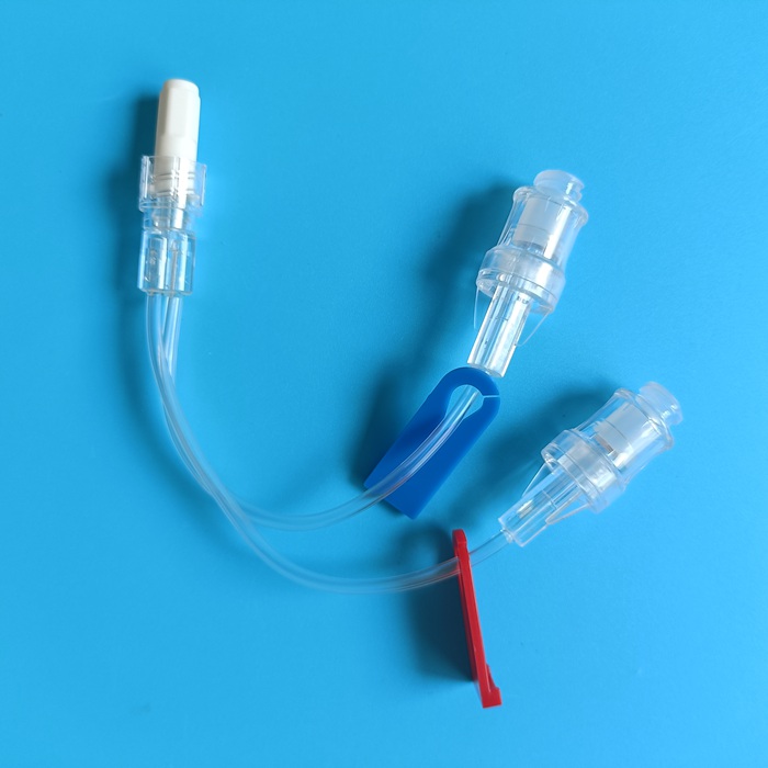Standard IV infusion needle free connector tubing, single double triple channel negative Needlel.jpg