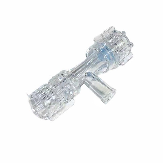 Medical 9Fr Big bore spin lock male luer Hemostasis T adapter, Hemostatic screw up T-connector w.jpg