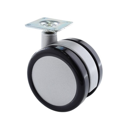 30mm 50mm - 75mm Twin wheel swivel caster with lock brake, stainless A3 Zinc move free small trundle