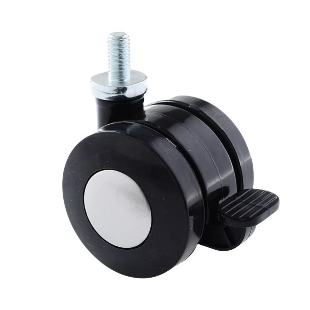 30mm 50mm – 75mm Twin wheel swivel caster with lock brake, stainless A3 Zinc finish move free various small trundles truckle 6.jpg