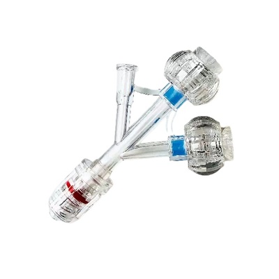 7r 9Fr Double rotating male luer lock and female luer lock sideport hemostasis adapter, Surgery swival Rotary multi-head dual Y valve