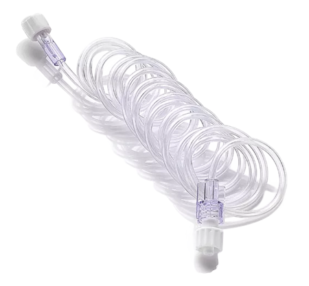 1500mm 350psi Low Pressure PVC Coiled Connector Tubing spiral with Luer Lock for CT Injection system